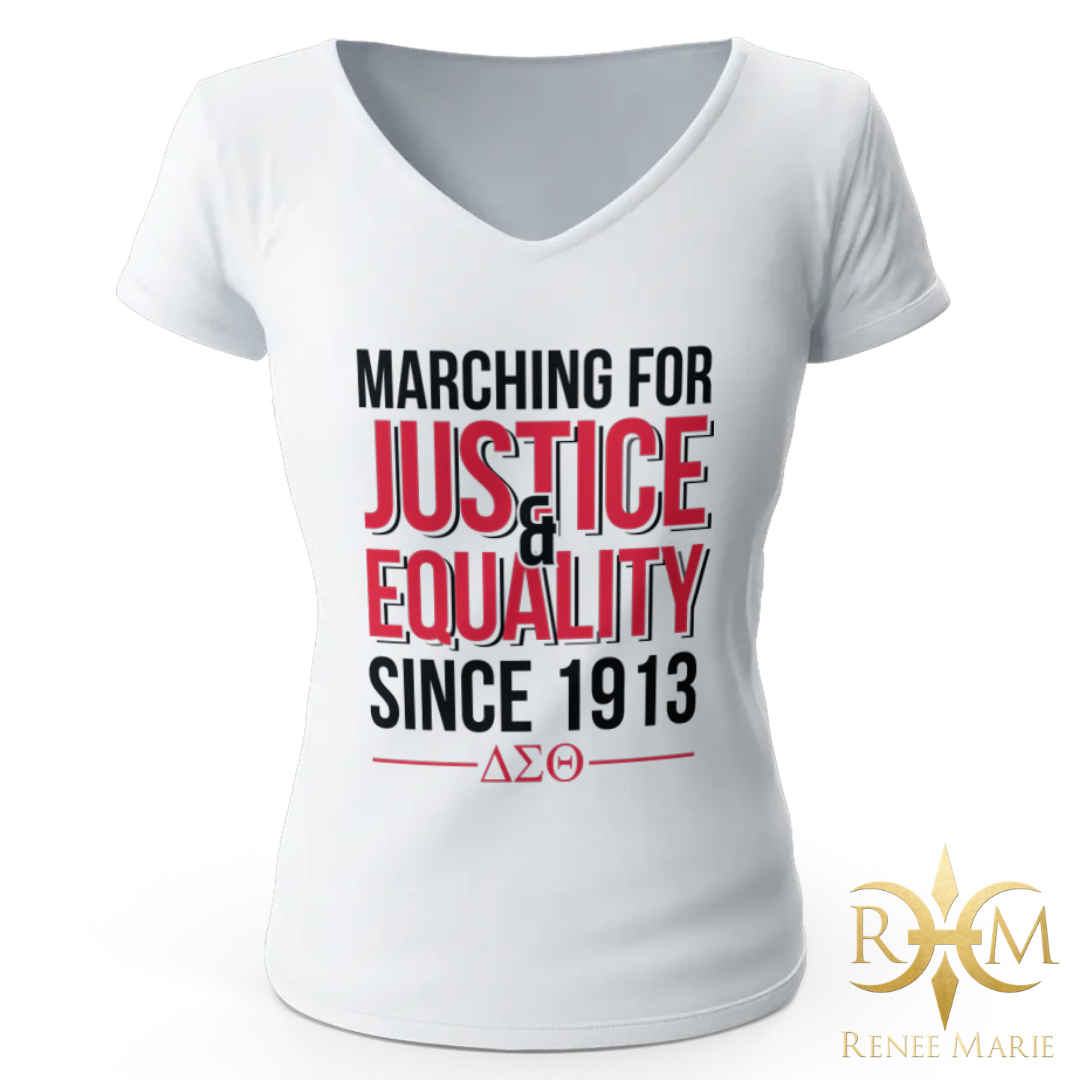 DST Marching... since 1913 T-Shirt (V-NECK)
