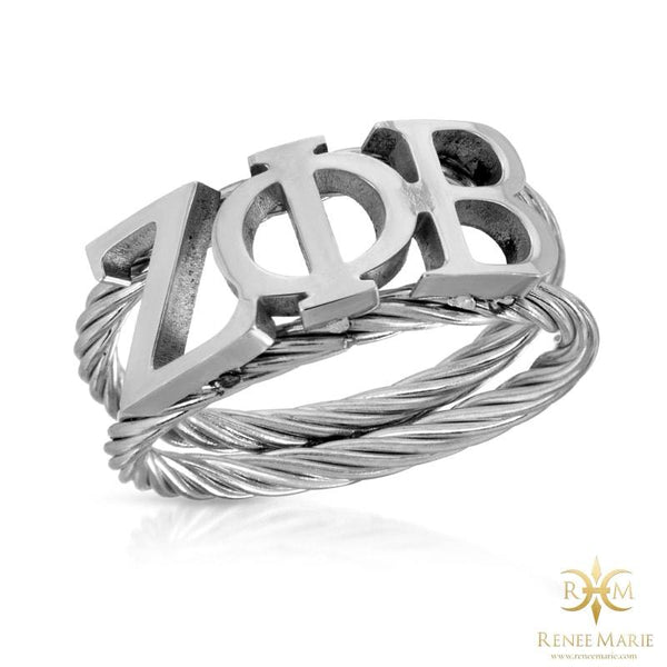 ZΦB Symbols Rope Ring (Stainless Steel)
